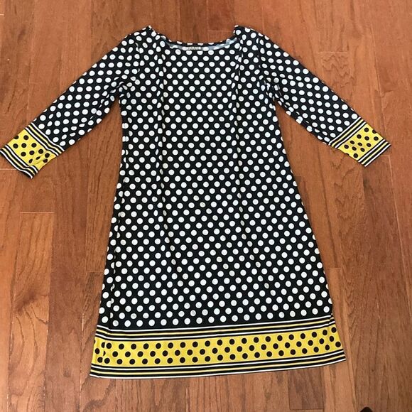 HAANI M Polka Dot Striped Boho Shift Dress - Picture 1 of 9